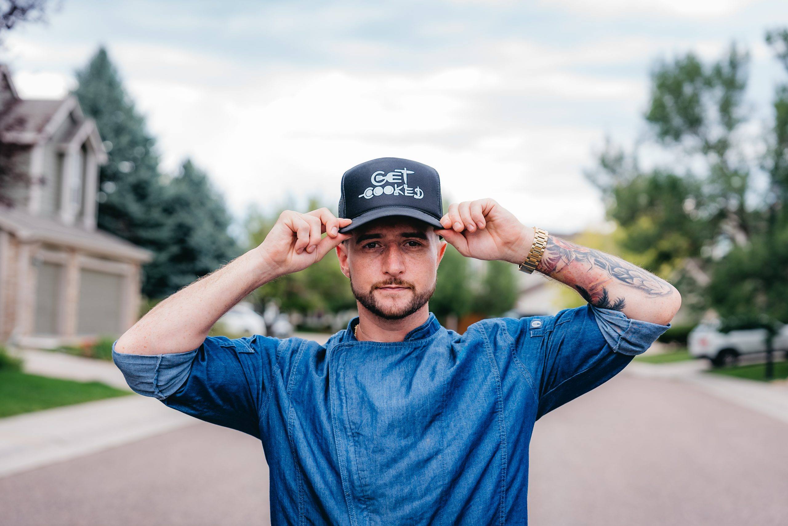 Chef Matt Rolnick in chef whites at EDC Las Vegas